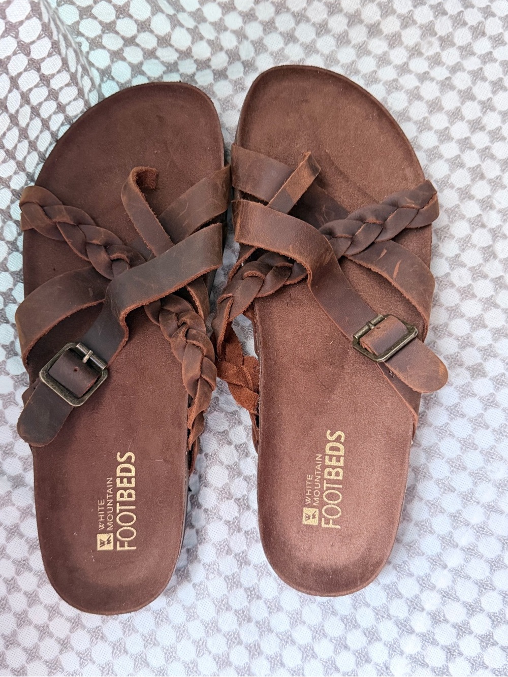 White Mountain Women's Braided Slide Sandals - Brown